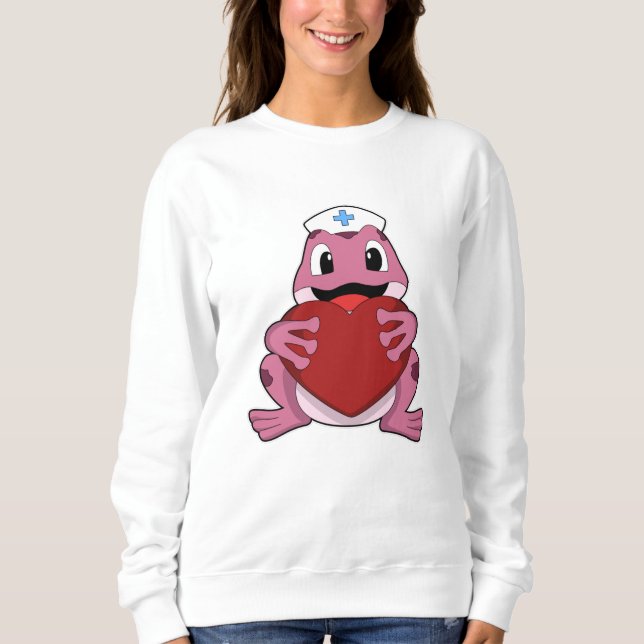 Moletom Sapo como enfermeira com coração (Frente)