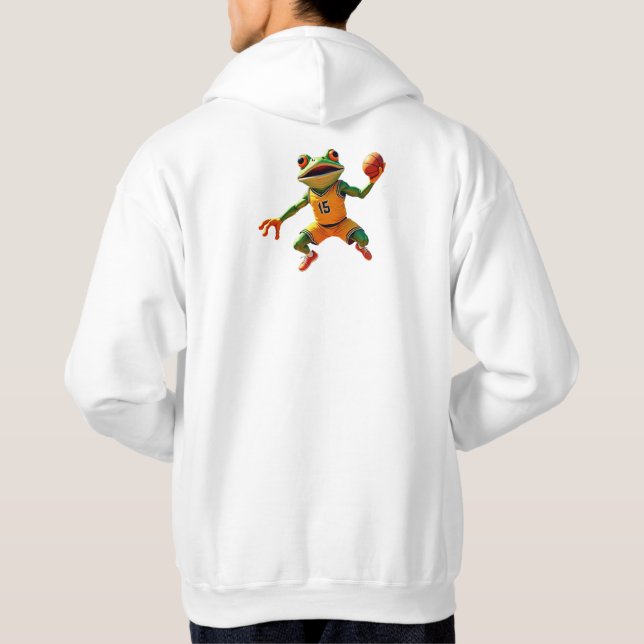 Moletom Sapo de basquete, camisola branca (Verso)