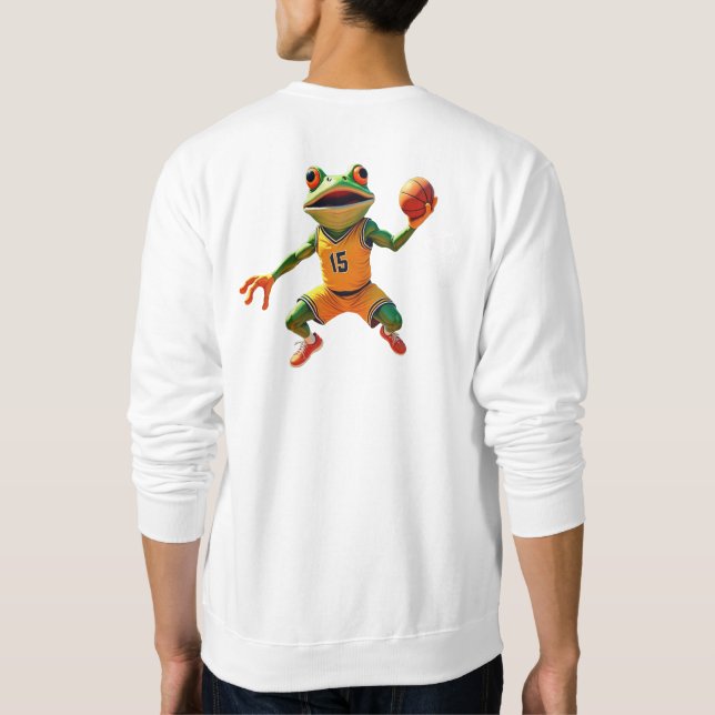 Moletom Sapo de basquete, camisola branca (Verso)