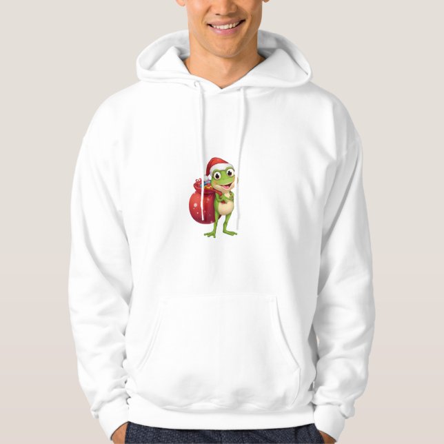 Moletom Sapo de Natal Fofo com Sacola de Presente - Sapo d (Frente)