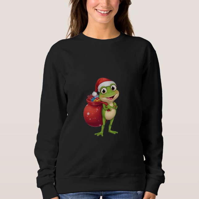 Moletom Sapo de Natal Fofo com Sacola de Presente - Sapo d (Frente)