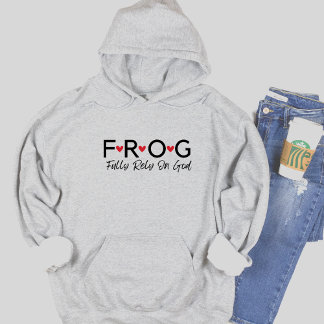 Moletom Sapo de texto confie totalmente em Deus Hoodie
