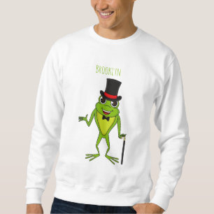 Moletom Sapo engraçado com um desenho de chapéu superior