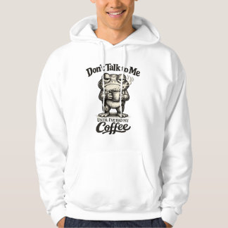 Moletom Sapo Mal-Humorado e Engraçado Bebendo Café