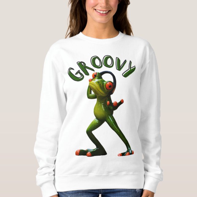 Moletom Sapo Verde Groovy (Frente)