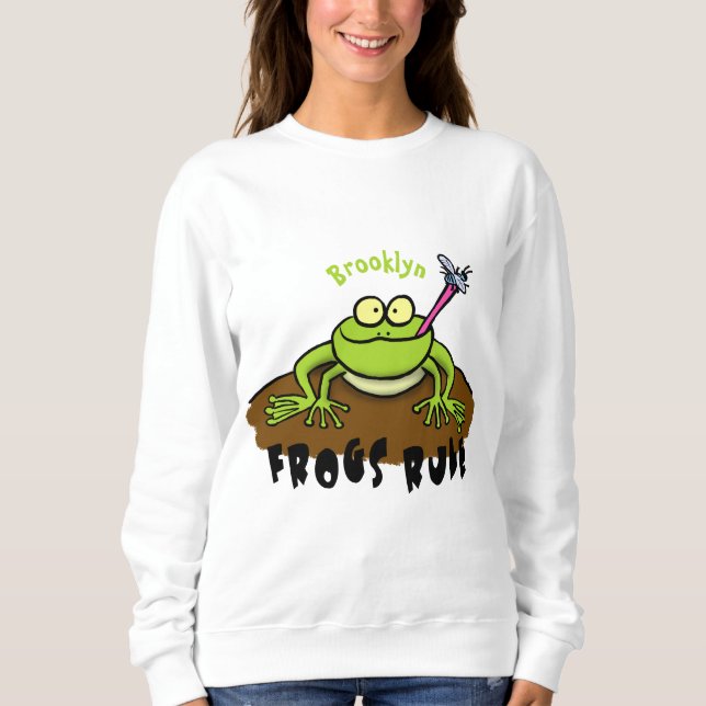 Moletom Sapos regem desenho animado de sapo verde engraçad (Frente)