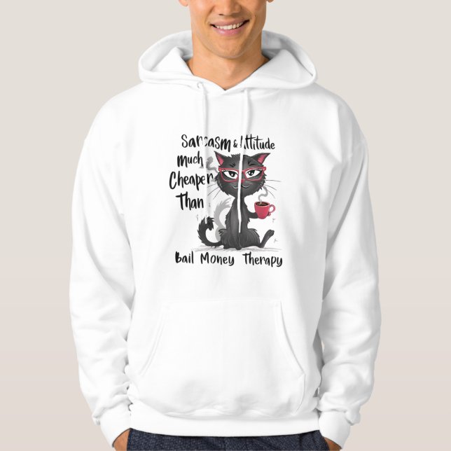 Moletom Sarcasm & Attitude Funny Cat Lover Gift  (Frente)