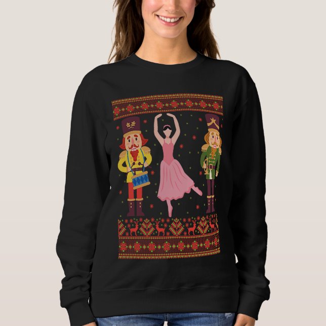 Moletom Sarcastic Xmas Nutcracker Ugly Christmas Sweater (Frente)