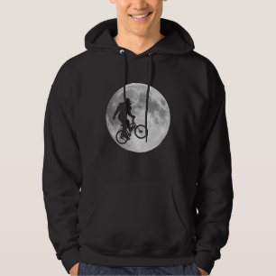 Moletom Sasquatch Bigfoot na bicicleta no céu com Hoodie