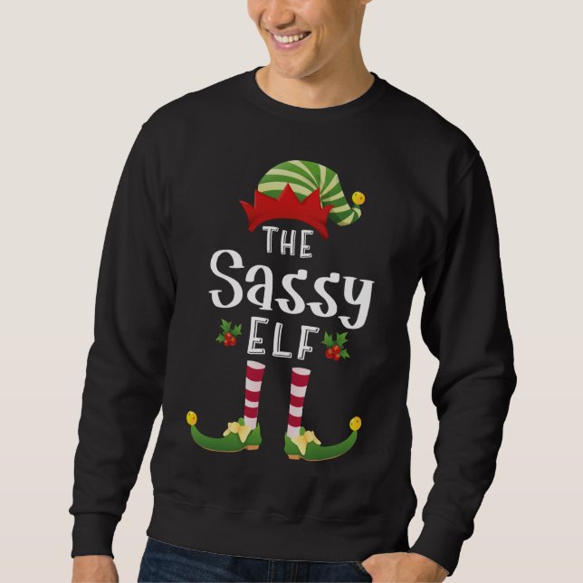 Moletom Sassy Christmas Elf Matching Pajama X-Mas Party (Frente)