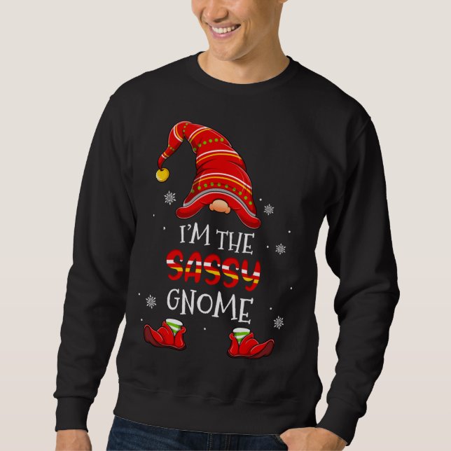 Moletom Sassy Gnome Natal Pajama Matando Família (Frente)
