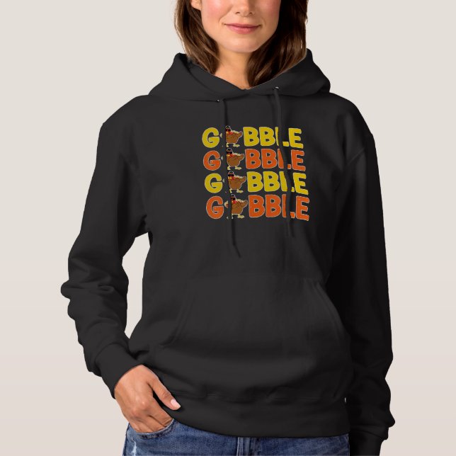 Moletom Saudação de Ação de Graças Gobble Jantar Peru (Frente)