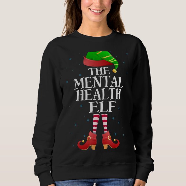 Moletom Saúde Mental Elf Funny Correspondente Pajama Group (Frente)