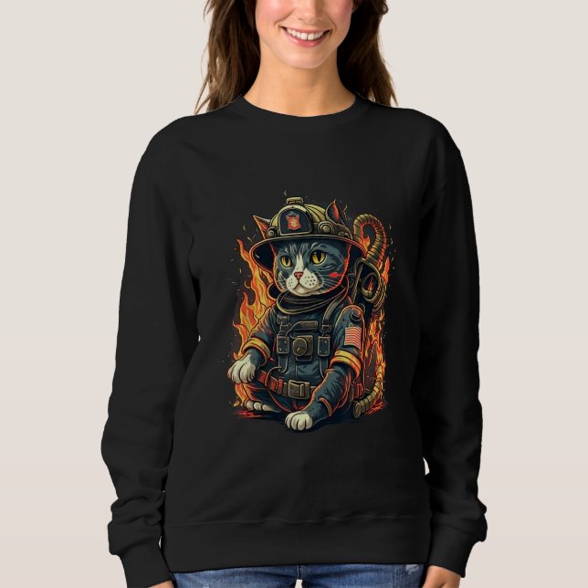 Moletom Save the Day with Cats Firefighter Design for Hero (Frente)