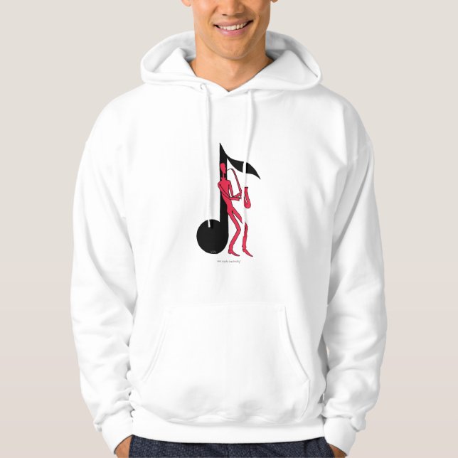 Moletom Saxofone que joga o desi do hoodie do desenho da (Frente)