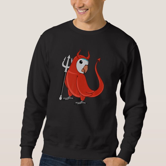 Moletom Scary Devil Costume Parrot I Blue Monk Parakeet Qu (Frente)