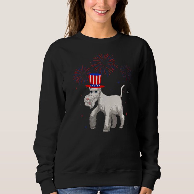 Moletom Schnauzer Cachorro Vermelho Branco Azul Fogos de A (Frente)