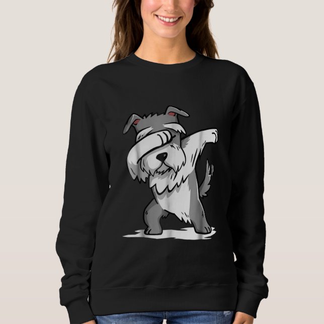 Moletom Schnauzer Cute Dabbing Funny Dab Dance Gift (Frente)
