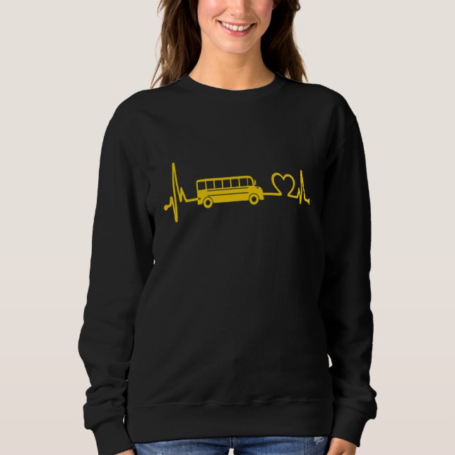 Moletom School Bus Drivers' Heartbeat Back To School  1 (Frente)