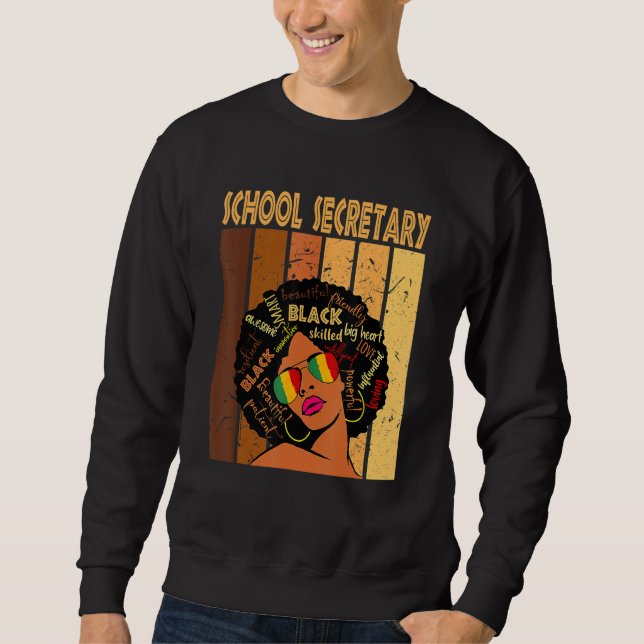 Moletom School Secretary Afro African American Black Histo (Frente)