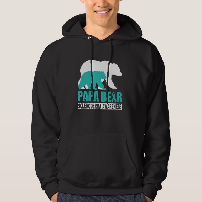 Moletom Scleroderma Sensibilização Papa Urso Apoio Teal Fa (Frente)