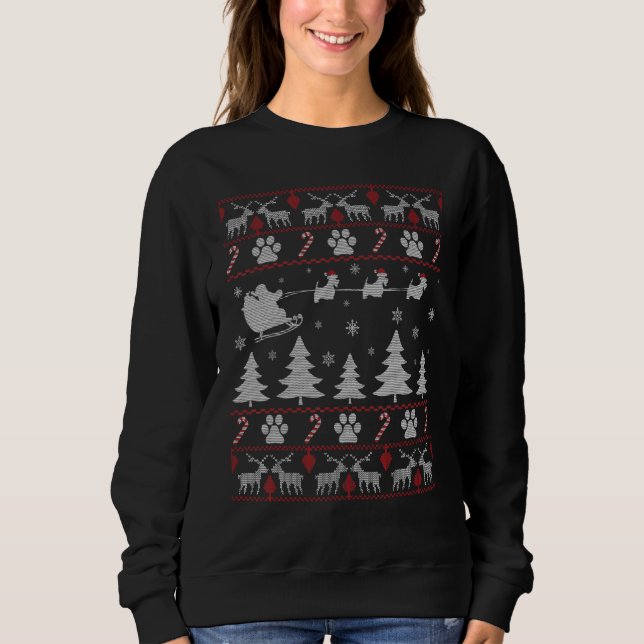 Moletom Scottie Cute Dog Ugly Christmas Sweater Para Cacho (Frente)