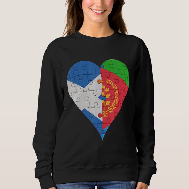 Moletom Scottish Eritrean Flag Heart (Frente)
