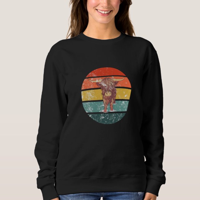 Moletom Scottish Highland Cow Retro (Frente)