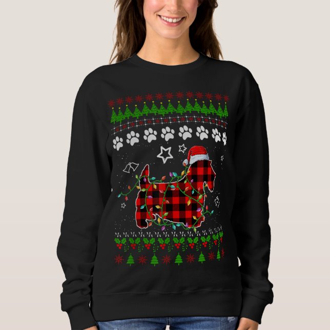 Moletom Scottish Terrier Dog Funny Xmas Ugly Sweater Chris (Frente)