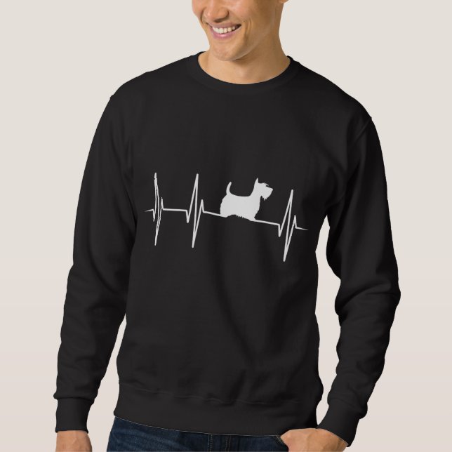 Moletom Scottish Terrier Dog Hearbeat - Scottie Dog Lover (Frente)