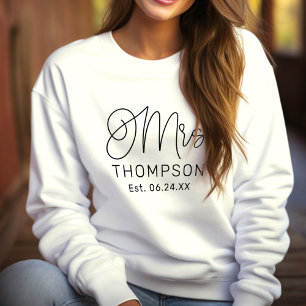 Moletom Script Sra Monograma Sobrenome Noiva