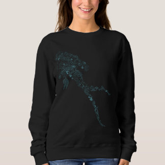 Moletom  Scuba diver silhouette in blue marine life design