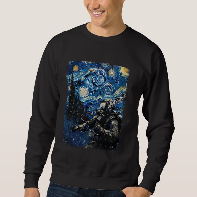 Moletom Scuba Merging Diver Dive Starry Night Painting (Frente)