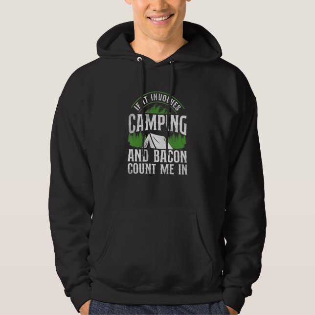 Moletom Se Envolve Bacon de Acampamento, Conte Comigo Tend (Frente)