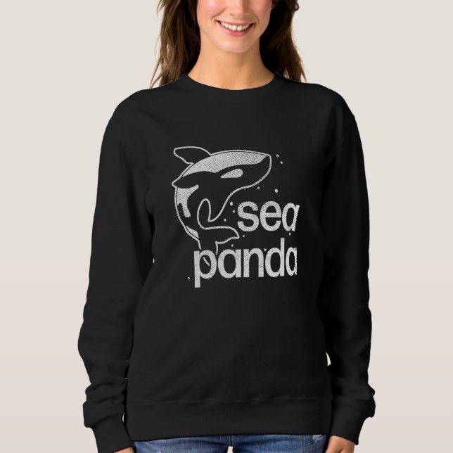 Moletom Sea Panda  Saying Ocean Beach Cute Orca Whale Dolp (Frente)