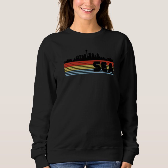 Moletom SEA Seattle Retro Rainbow Stribow City (Frente)