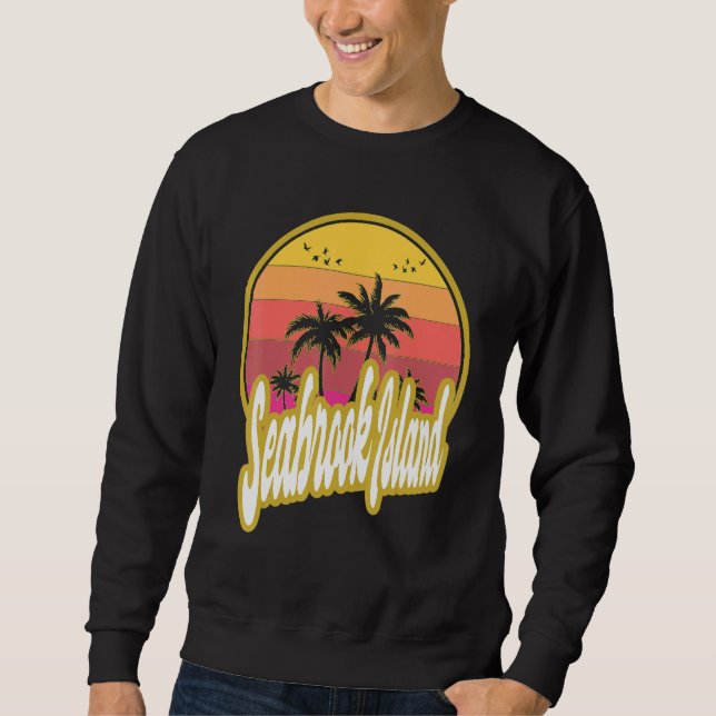 Moletom Seabrook Island Beach retro sunset (Frente)