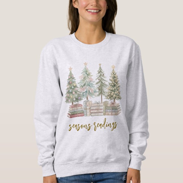 Moletom Season’s Readings Christmas Book Lover Sweatshirt (Frente)