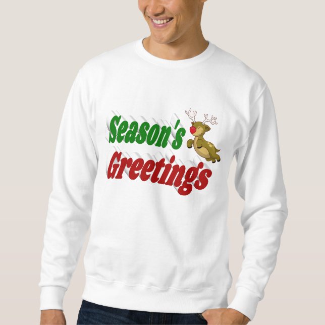 Moletom Seasons saúda Reindee tipografia de Natal (Frente)