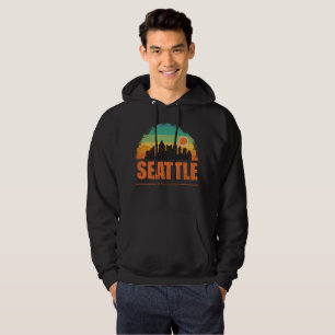Moletom Seattle City Washington USA Vintage Retro Sunset