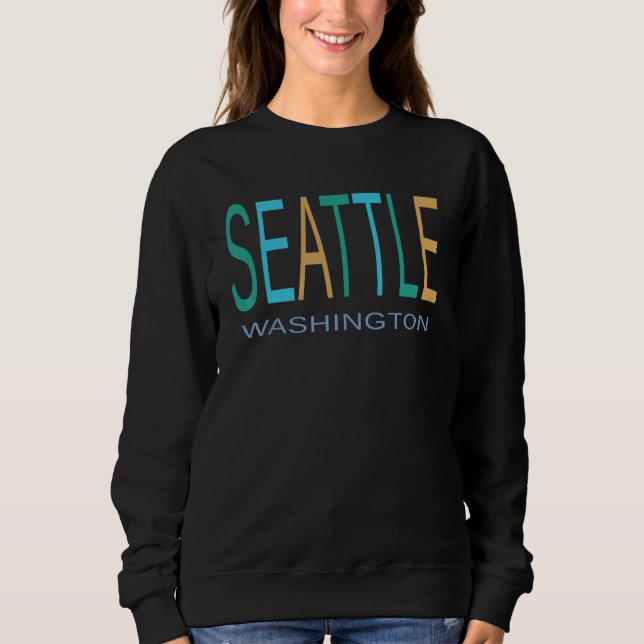 Moletom Seattle Verde Azul e Amarelo (Frente)