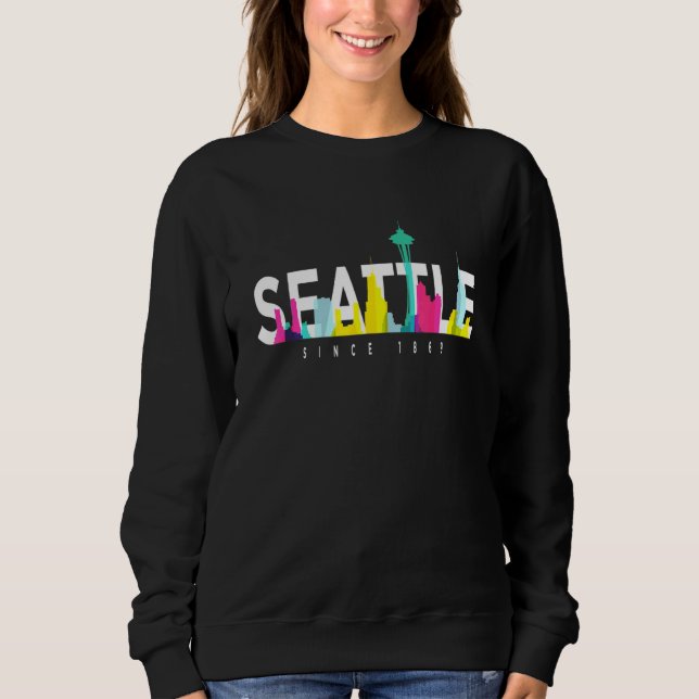 Moletom Seattle Washington Skyline American Cityscape Amer (Frente)