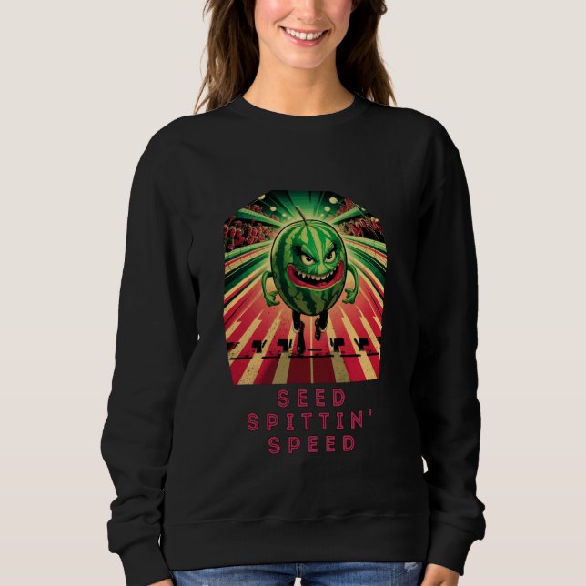 Moletom Seed Spittin Speed Funny Watermelon Running Cartoo (Frente)