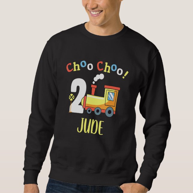 Moletom Segundo aniversário Jude Choo Choo Dois Comboios V (Frente)