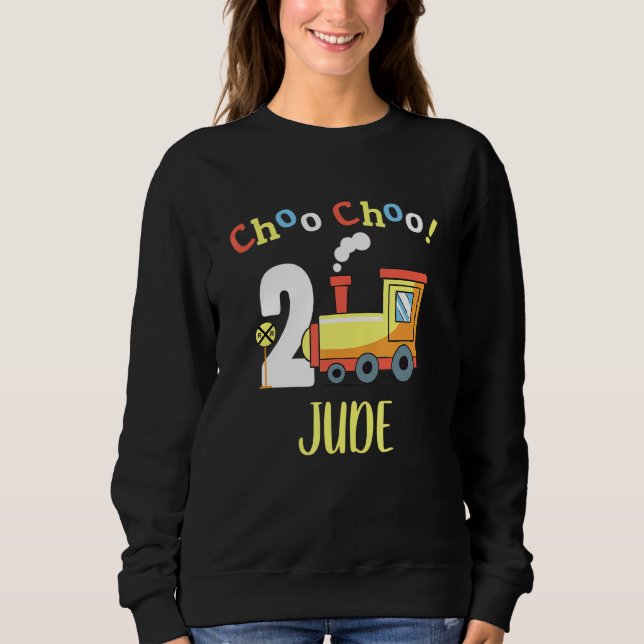 Moletom Segundo aniversário Jude Choo Choo Dois Comboios V (Frente)