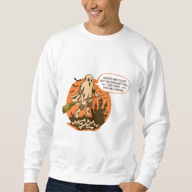 Moletom Segurança do Fantasma do Halloween - Mantenha-se s (Frente)