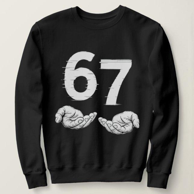 Moletom Seis Sete 6 7 Meme Geração Alpha Gíria 6 7 Mãos  (Frente do Design)