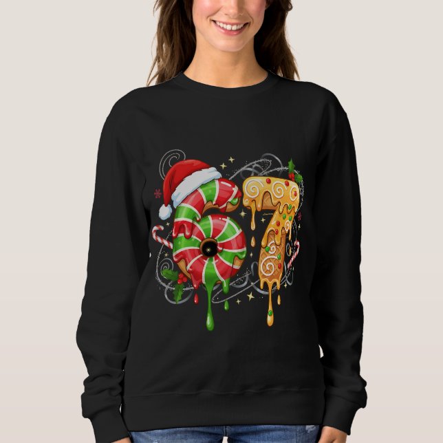 Moletom Seis Sete Xmas Divertido Meme de Natal 6 7 Dito (Frente)
