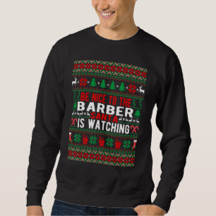 Moletom Seja Bom Para O Papai Noel Barbeiro Está Observand