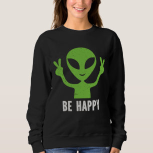 Moletom Seja Feliz Rosto Sorridente Alien Símbolo da Paz V